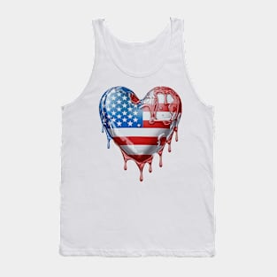 American Flag Dripping Heart #5 Tank Top